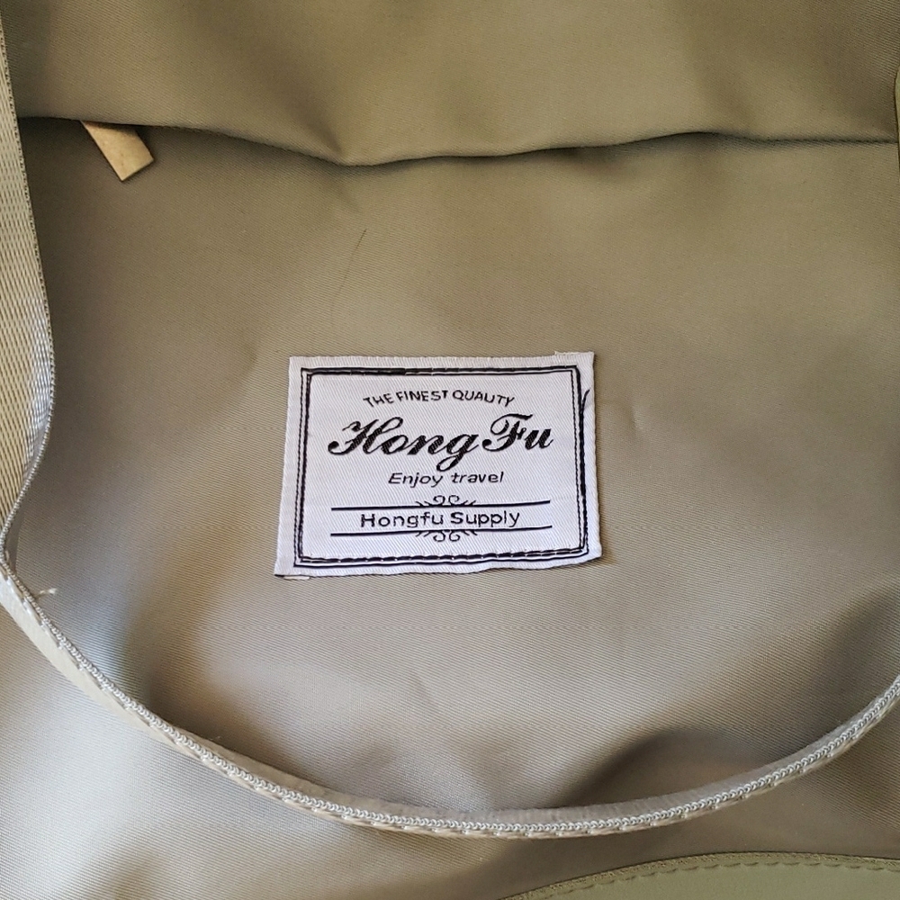 Tan Backpack Smooth Synthetic Material